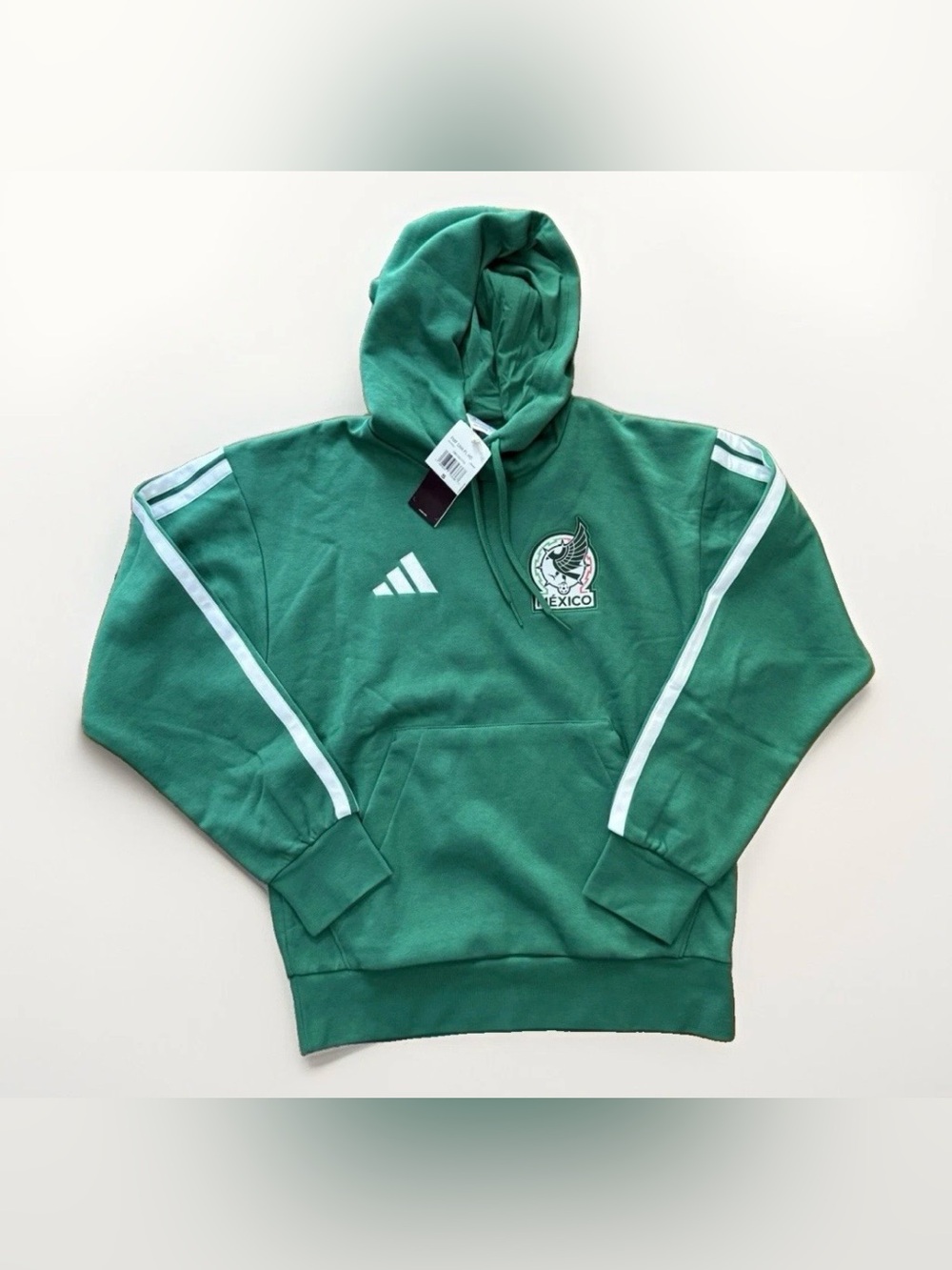 Adidas Mexico World Cup 26 DNA Fleece Hoodie Bold Green JZ6466 Mens Small NWT